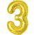 Balao metalizado numero 3 dourado 70cm. - make+ (unidade) - Imagem 1