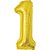 Balao metalizado numero 1 dourado 70cm. - make+ (unidade) - Imagem 1
