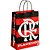 Sacola para presente decorada flamengo 22,5x31,5x10cm - kit (pct.c/10) - Imagem 1