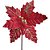 Artigo para decoracao natal flor poinsetia vm/ouro glitter - cromus (pct.c/12) - Imagem 1
