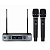 Microfone Sem Fio Vokal Duplo Bastão de Mão Uhf VS802M - Imagem 1