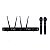 Microfone Sem Fio Dylan D-9500 Duplo Mão True Diversity Rack Uhf Com 4 Antenas e 2 Bastões - Imagem 1