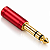 Plug Adaptador P2 Para P10 Estéreo Alra Ouro 18K Vermelho - Imagem 1