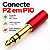 Plug Adaptador P2 Para P10 Estéreo Alra Ouro 18K Vermelho - Imagem 2
