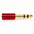 Plug Adaptador P2 Para P10 Estéreo Alra Ouro 18K Vermelho - Imagem 3