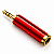 Plug Adaptador P10 Para P2 Estéreo Alra Ouro 18K Vermelho - Imagem 1