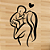 Escultura de parede - Mãe bebê coração - Imagem 2