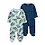 Kit Macacão Carters child of mine, 2 pecas Dinossauro e Listras Azul - 3-6M - Imagem 1
