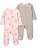 Kit macacão infantil carters child of mine Bebê menina 2 Peças com Zíper Algodão RN ao 9M - Imagem 3