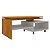 Mesa de Centro Decorativa Lima para Sala Tampo Duplo Design Moderno - Naturalle/Branca - Imagem 2