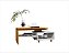 Mesa de Centro Decorativa Lima para Sala Tampo Duplo Design Moderno - Naturalle/Branca - Imagem 5