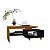 Mesa de Centro Decorativa Lima para Sala Tampo Duplo Design Moderno - Naturalle/Preto - Imagem 2