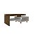 Mesa de Centro Decorativa Lima para Sala Tampo Duplo Design Moderno - Ipê/Branco - Imagem 4