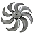 HÉLICE VERMELHA 8P ORIGINAL P VENTILADOR POLISHOP FW010650 FW010651 FW010656 FW009220 FW009221 - Imagem 2