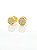 Brinco Masculino Par Octagonal Cravejado Com 16 Pedras (7,4X7,4mm) Banhada A Ouro 18K BRI107 - Imagem 1