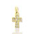 Pingente Cruz Cravejada 6 pedras (14x11mm) Banhado A Ouro 18k PIN110 - Imagem 1