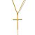 Pingente Cruz Palito com Detalhe Trançada (18,5x30mm) Banhada A Ouro 18k PIN011 - Imagem 1