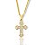 Pingente Cruz Cravejada (13,2X19,7mm) Banhado A Ouro 18k PIN060 - Imagem 1