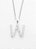 Pingente Cravejado Letra W (10X9CM) Banhado A Ouro Branco PIN035 - Imagem 1