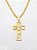 Pingente Cruz Com Rosto De Cristo Vazada (16x27mm) Banhada A Ouro 18k PIN043 - Imagem 1
