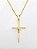Pingente Cruz Palito Trançada (20x32mm) Banhada A Ouro 18k PIN073 - Imagem 1