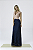 Vestido longo de renda rosa e azul miravest - Imagem 1