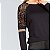 Blusa comprida de manga tule com detalhes em onça miravest - Imagem 2