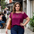 Blusa de manga curta com detalhes de três faixa Rayra - Imagem 3