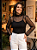 Blusa manga comprida de tule natural basic - Imagem 1