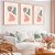 Conjunto De Quadros Decorativos Com Moldura Flores Rosa - Imagem 1