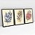 Jogo 3 Quadros Decorativos Com Moldura Folhagem Diferentes Cores - Imagem 3