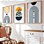 Kit 3 Quadros Com Moldura Arte Geometria e formas Amarelo e Azul - Imagem 1
