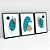 Combo de Quadros Decorativos Com Moldura Floral Azul Mulher Minimalista - Imagem 3