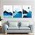 Kit De 3 Quadros Decorativos Com Moldura Paisagem Abstrata Sol E Lua Azul - Imagem 2