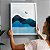 Kit De 3 Quadros Decorativos Com Moldura Paisagem Abstrata Sol E Lua Azul - Imagem 3