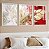 3 Quadros Com Moldura Folhas Douradas Degrade - Imagem 1