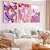 Combo De Quadros Decorativos Com Moldura Marmorizado Abstrato Violeta - Imagem 1