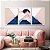 Kit 3 Quadros Decorativos Com Moldura Pirâmides Rose - Imagem 1