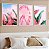 Kit 3 Quadros Com Moldura Arte Love Pink - Imagem 1