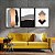 Kit 3 Quadros Decorativos Com Moldura Textura Metálica Black And Gold - Imagem 1