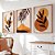 Kit 3 Quadros Com Moldura Arte Boho Folhas e Formas - Imagem 1
