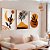 Kit 3 Quadros Com Moldura Arte Boho Folhas e Formas - Imagem 2