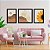 Kit Quadros Decorativos Com Moldura Flor Girassol Abstrato - Imagem 1