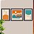 Kit Quadros Decorativos Com Moldura Paisagem Abstrata Laranja E Azul - Imagem 2