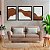 Kit Quadros Decorativos Com Moldura Onda Marrom Minimalista - Imagem 1