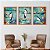 Kit 3 Quadros Decorativos Com Moldura Pintura Passáros Flores - Imagem 1