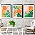 Kit 3 Quadros Decorativos Com Moldura Plantas Tropicais Sol - Imagem 1