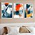 Kit 3 Quadros Com Moldura Abstrato Expressivo - Imagem 1