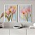 Kit 2 Quadros Com Moldura Arte Tulipas Ouro - Imagem 1