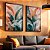 Kit 2 Quadros Com Moldura Folhas Tropicais - Imagem 1